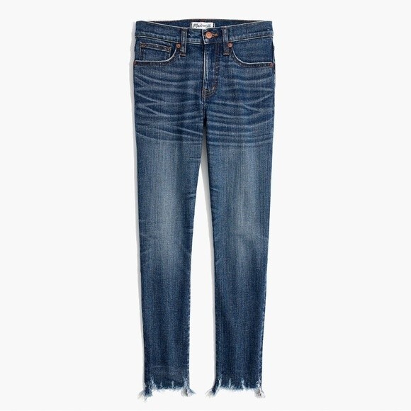 Madewell 9" High-Rise Destructed-Hem Skinny Crop Jean Size 26 - Picture 2 of 16